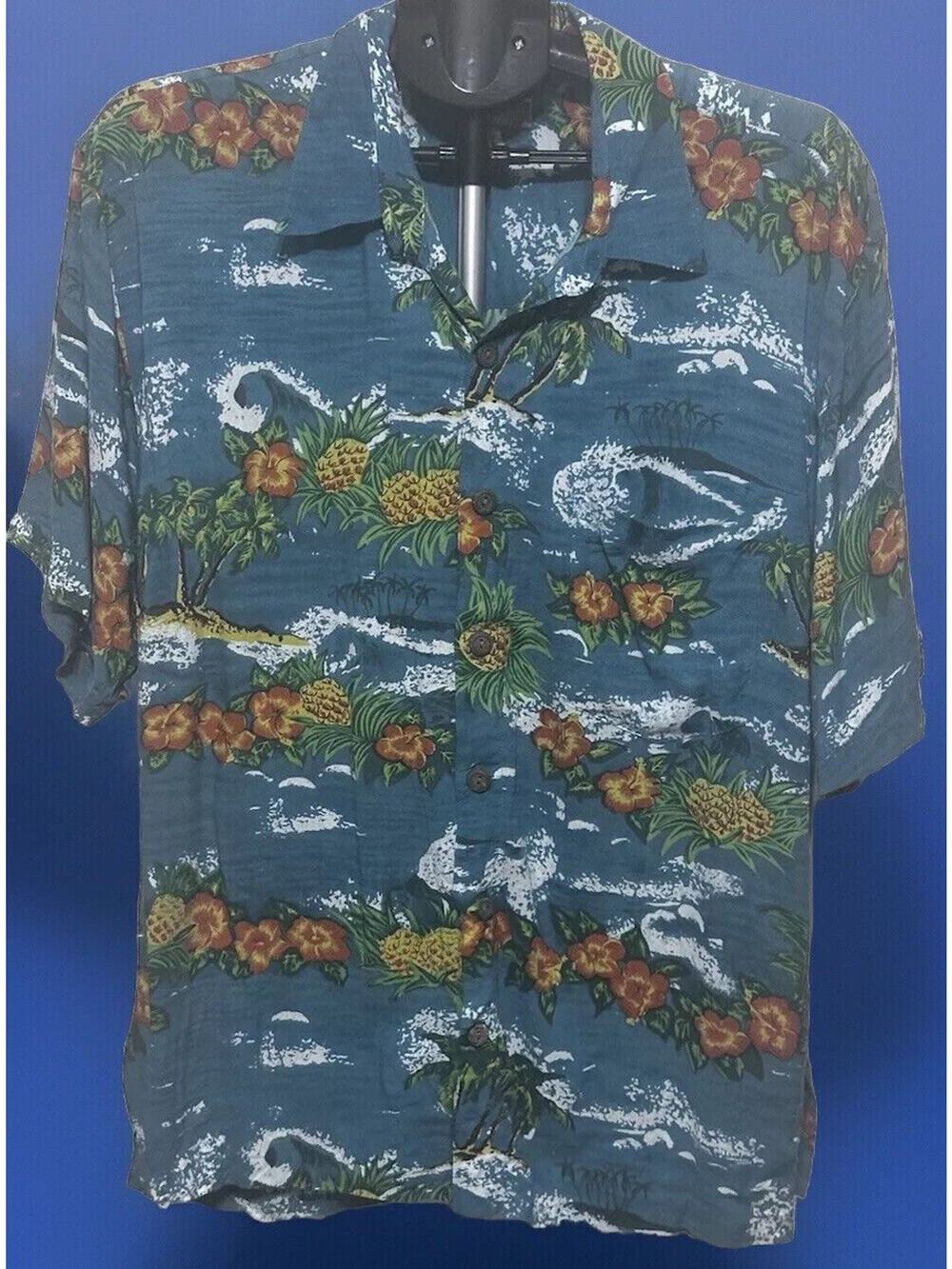 Vintage Pineapple Moon Hawaiian shirt size. XXL